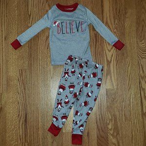 Rae Dunn 2t SANTA Believe pajamas